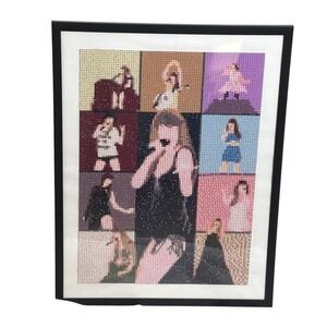 Taylor Swift Eras Tour Diamond Art Finished Framed Mosaic Wall Decor 12.5x16.5